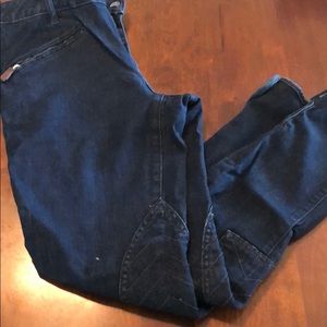 W Ralph Lerann denim riding pants w/ hem button